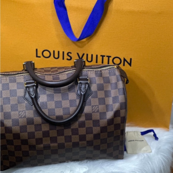 LOUIS VUITTON Authentic Speedy 30 Damier Ebene Handbag AA2069 France Bag - Picture 3 of 4